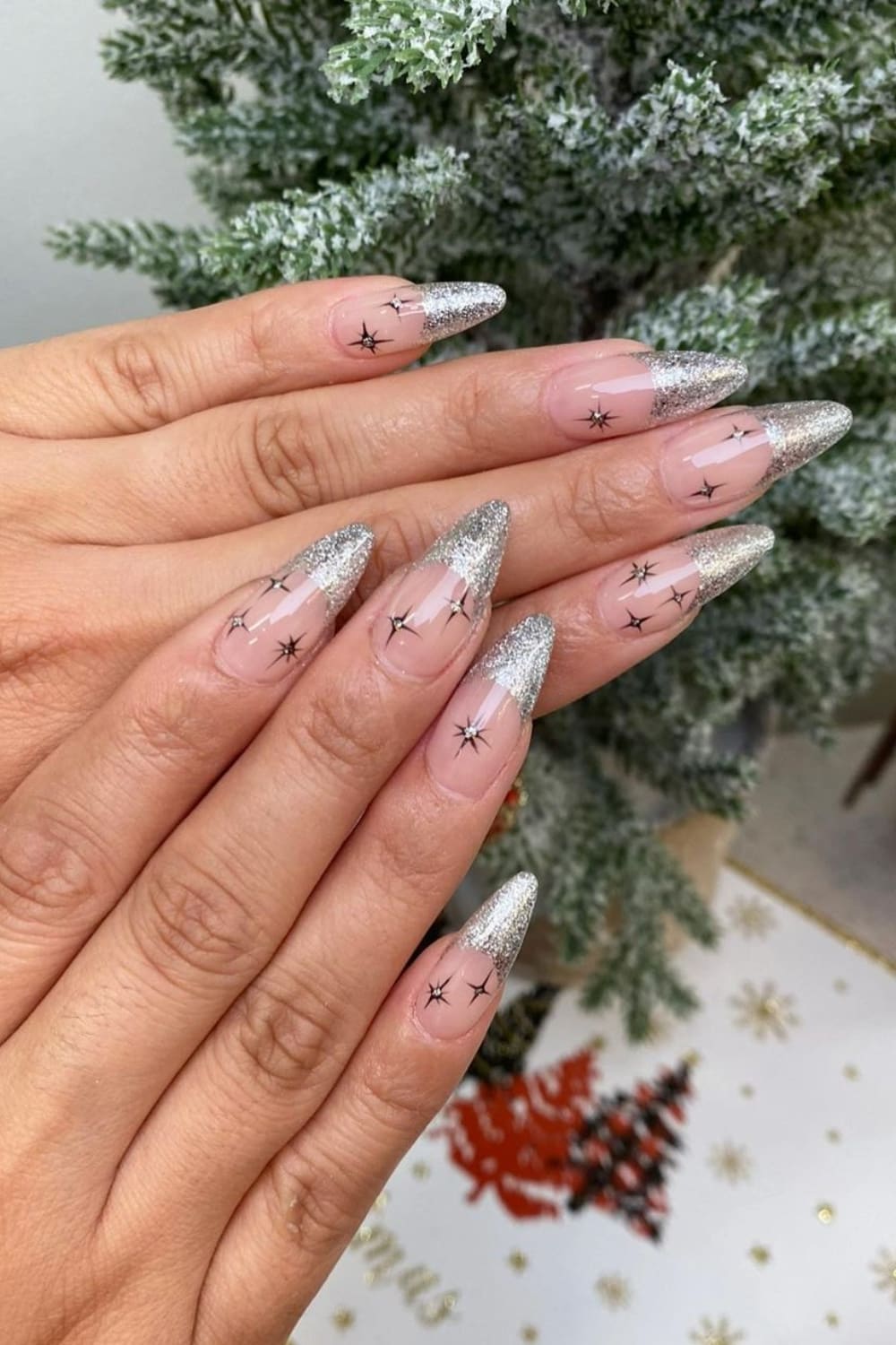 Christmas French Nails