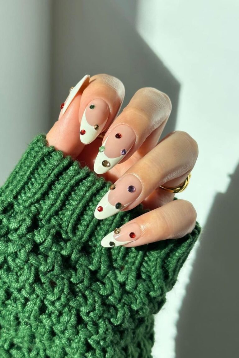 25 Popular Christmas French Nail Ideas