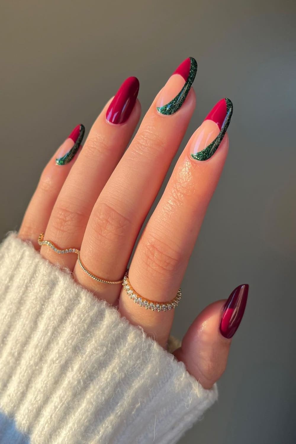 Christmas French Nails