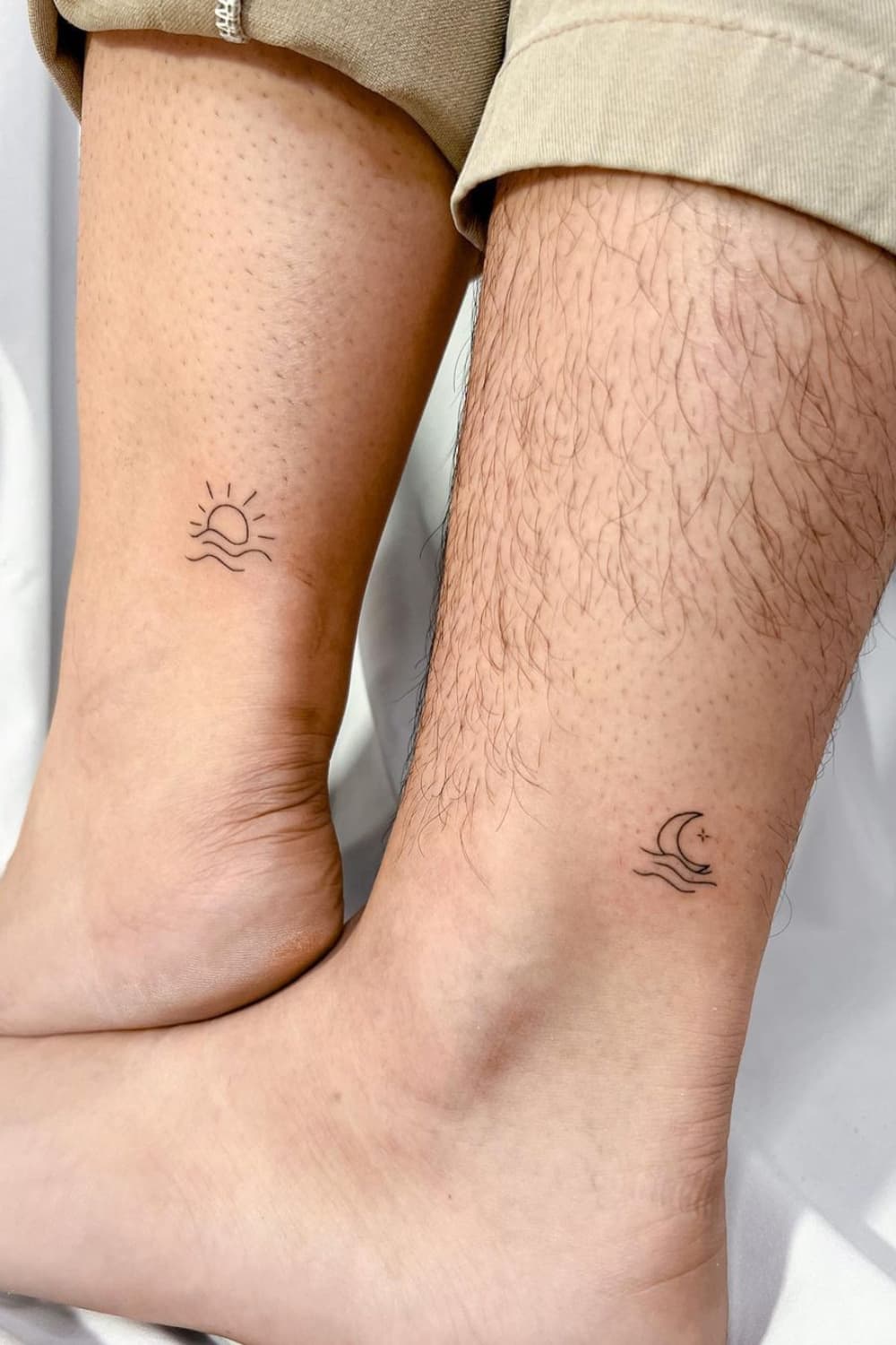Sun and Moon Matching Tattoo