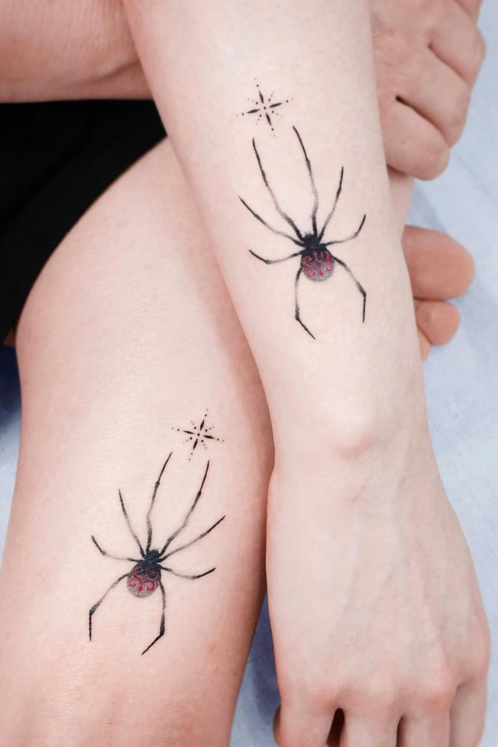 Spider matching tattoo