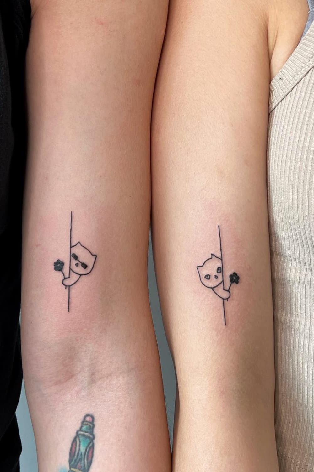 Cat Matching Tattoo