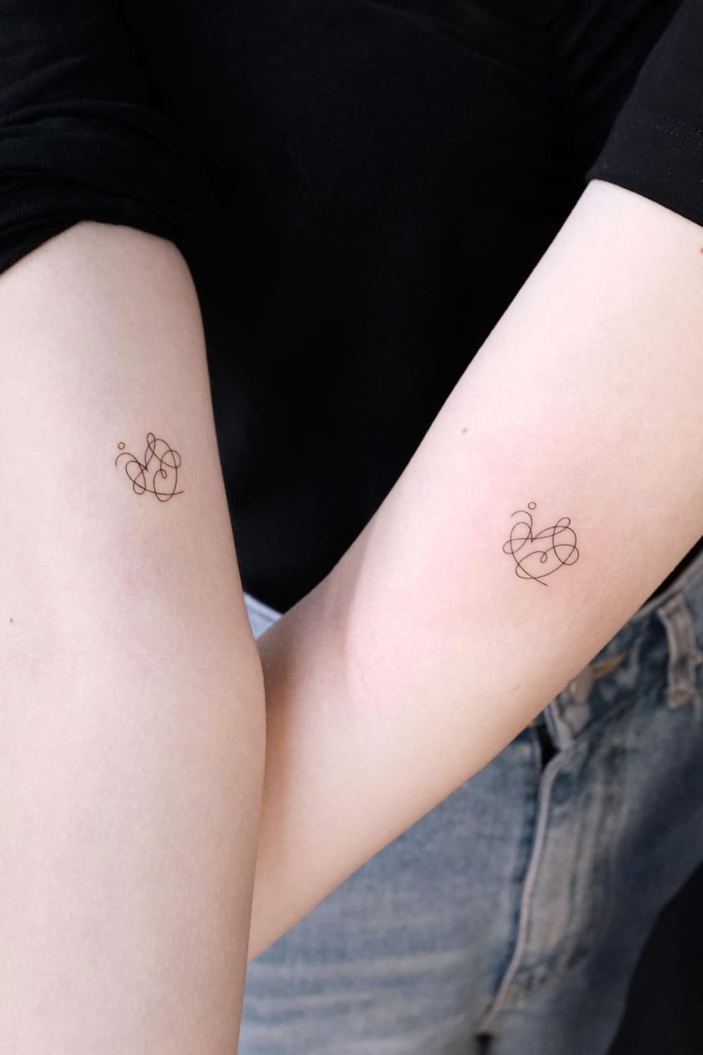 Fine Line Matching Tattoo