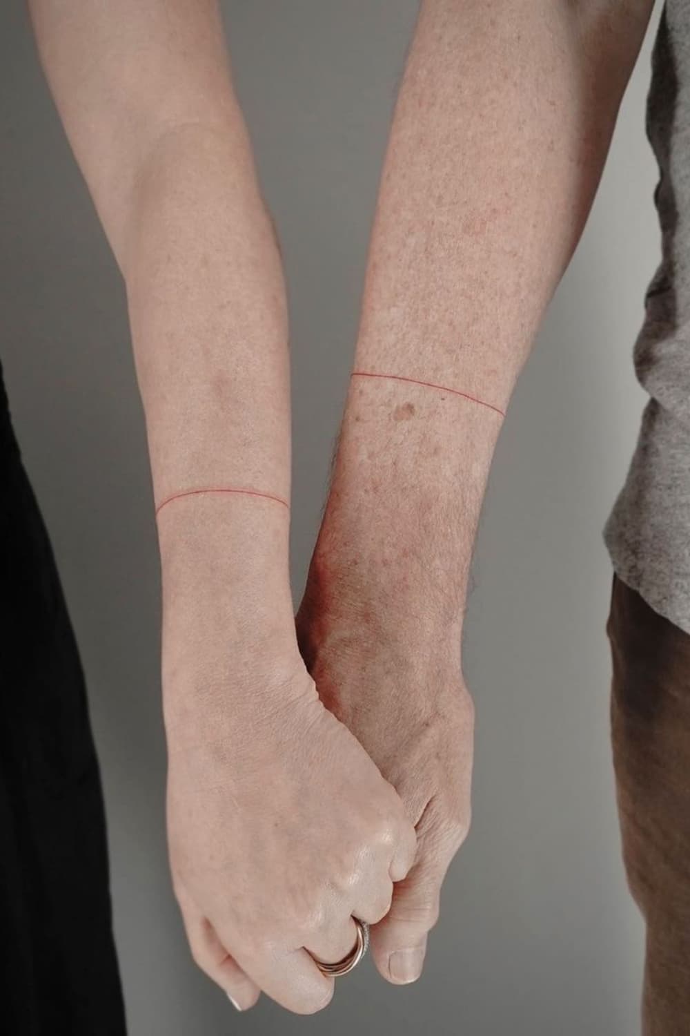 Red Line Matching Tattoo