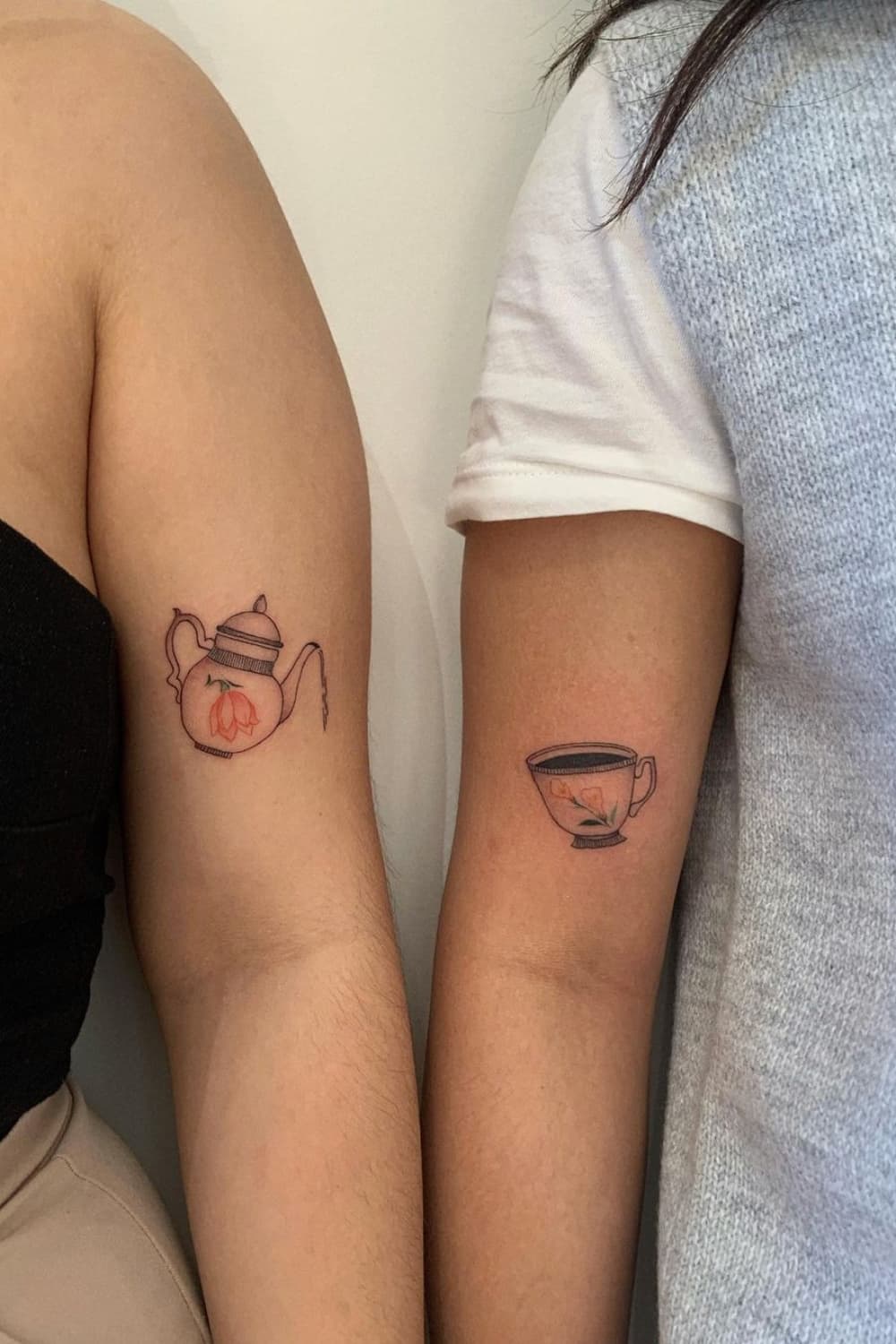 Teapot and Teacup Matching Tattoo