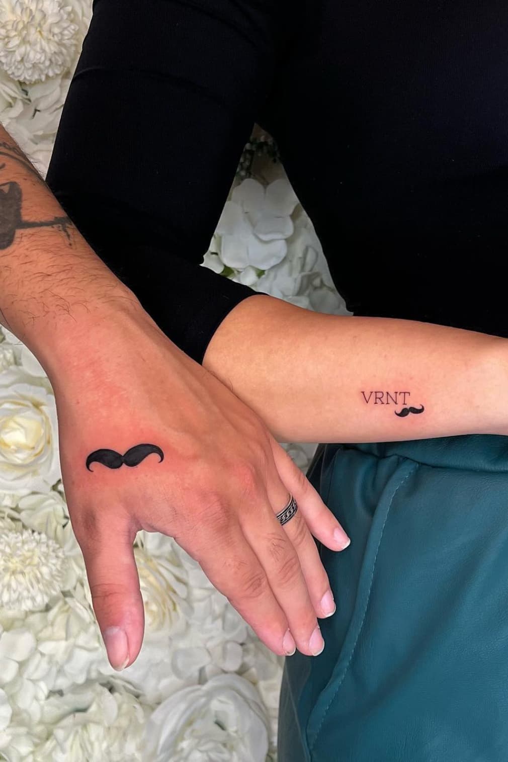 Mustache Matching Tattoo