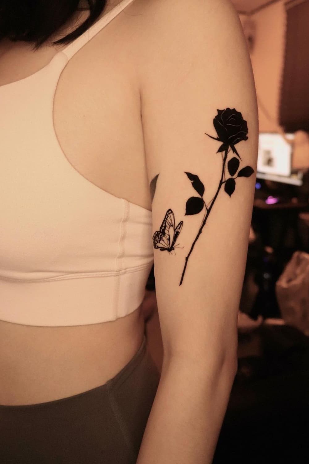 Rose Silhouette Tattoo
