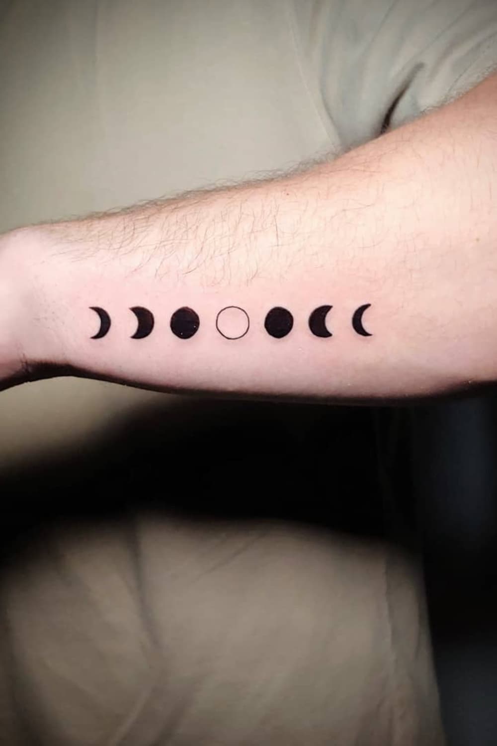 Moon Phase Silhouette Tattoo