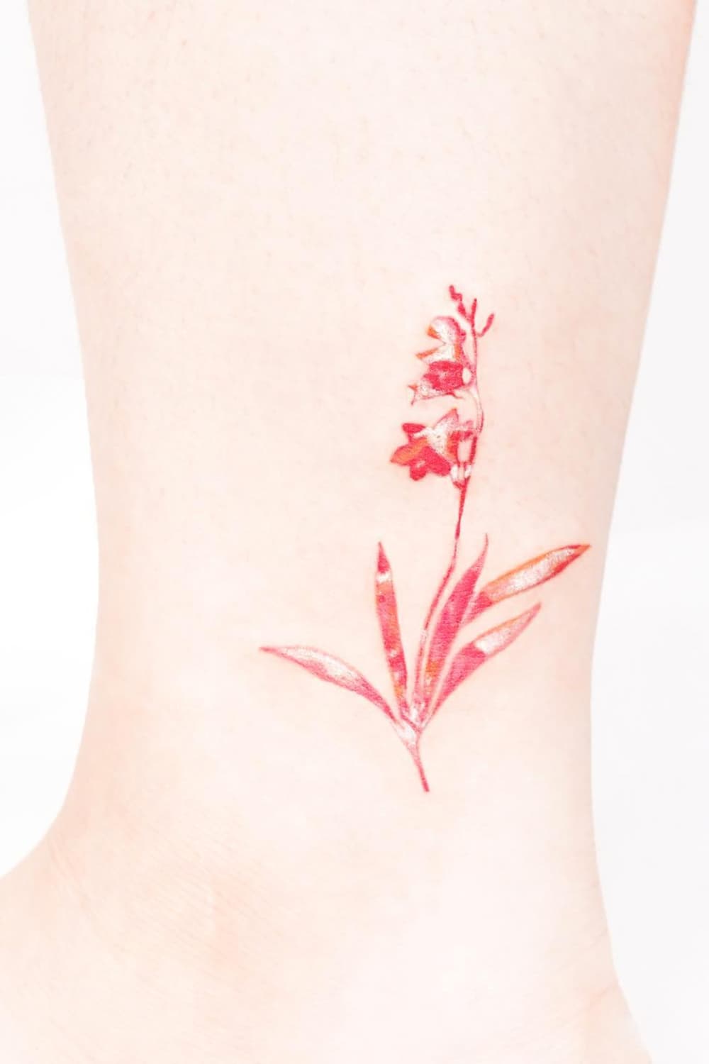 Colorful Flower Silhouette Tattoo