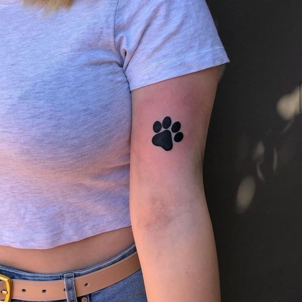 Paw Print Silhouette Tattoo