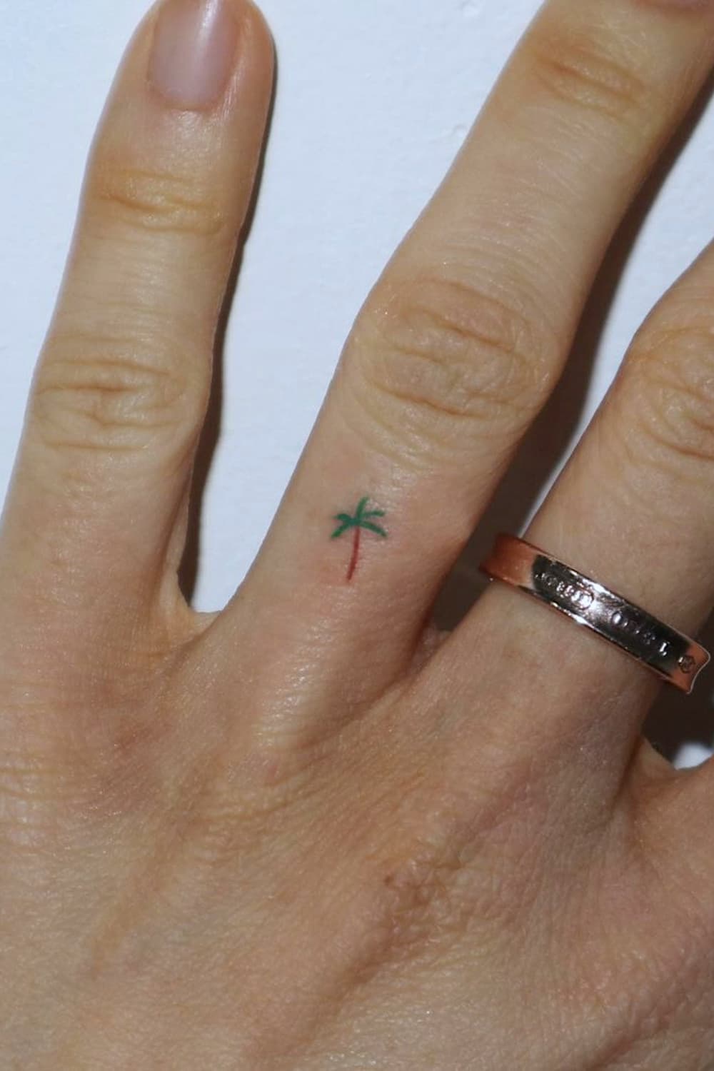 Colorful Mini Coconut Tree Tattoo