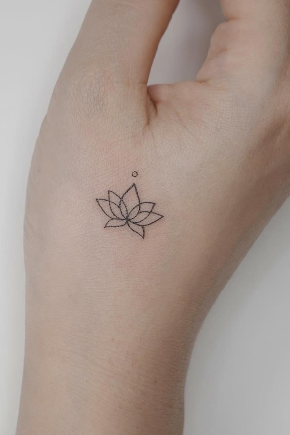 Small Lotus Hand Tattoo