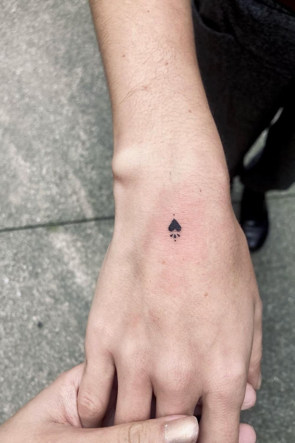 Small Heart Hand Tattoo