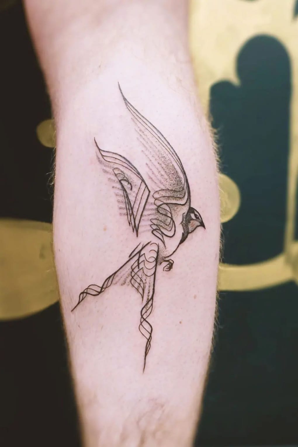 Abstract Swallow Tattoo