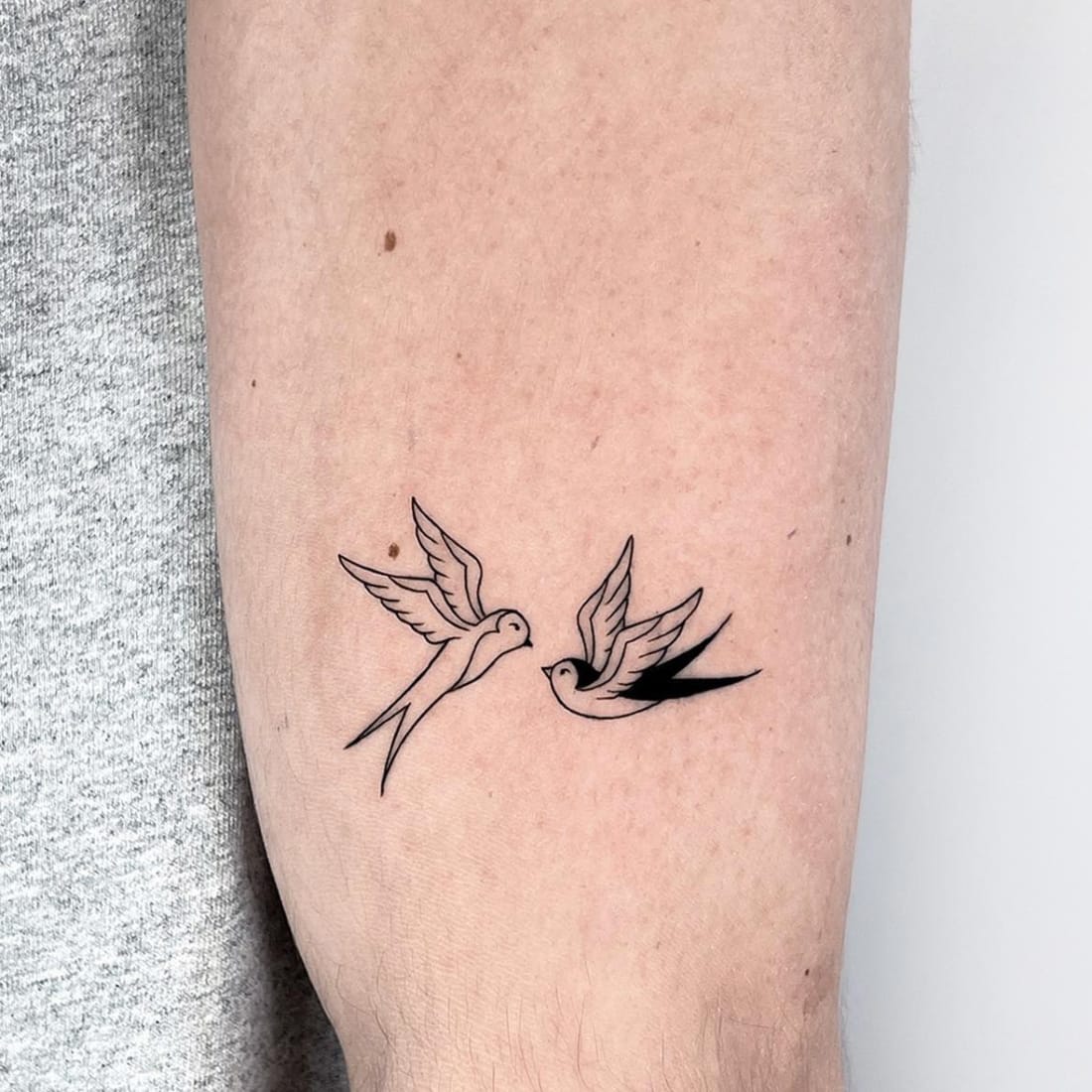 Black and White Swallow Tattoo