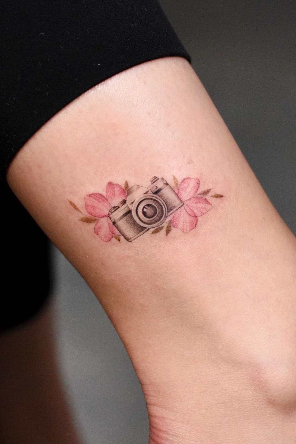 Camera and Flower Tattoo