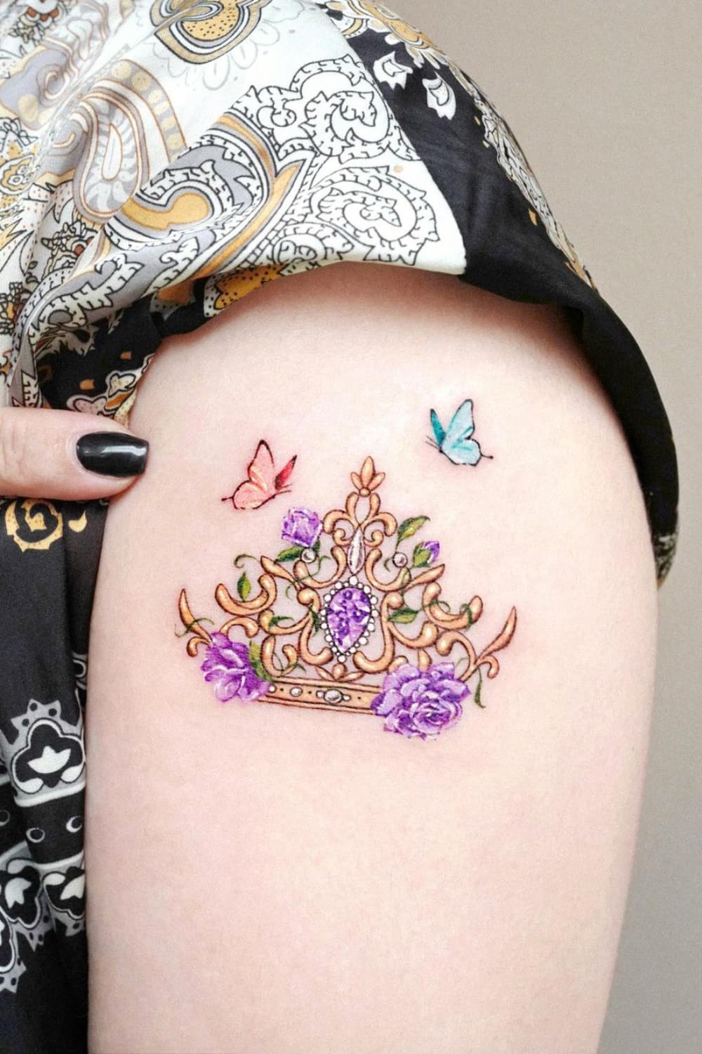 Colorful Crown Tattoo