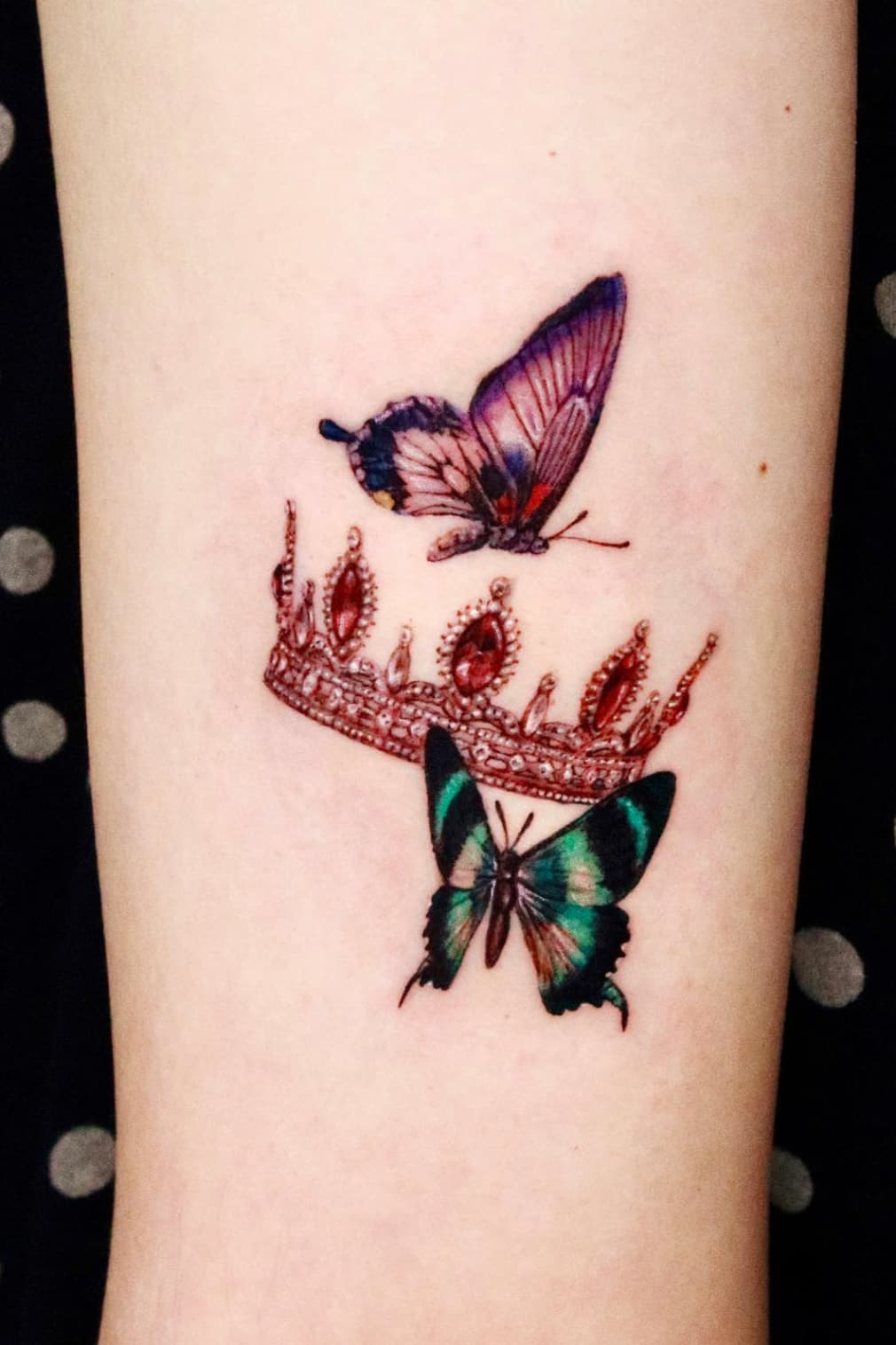 Crown Butterfly Tattoo