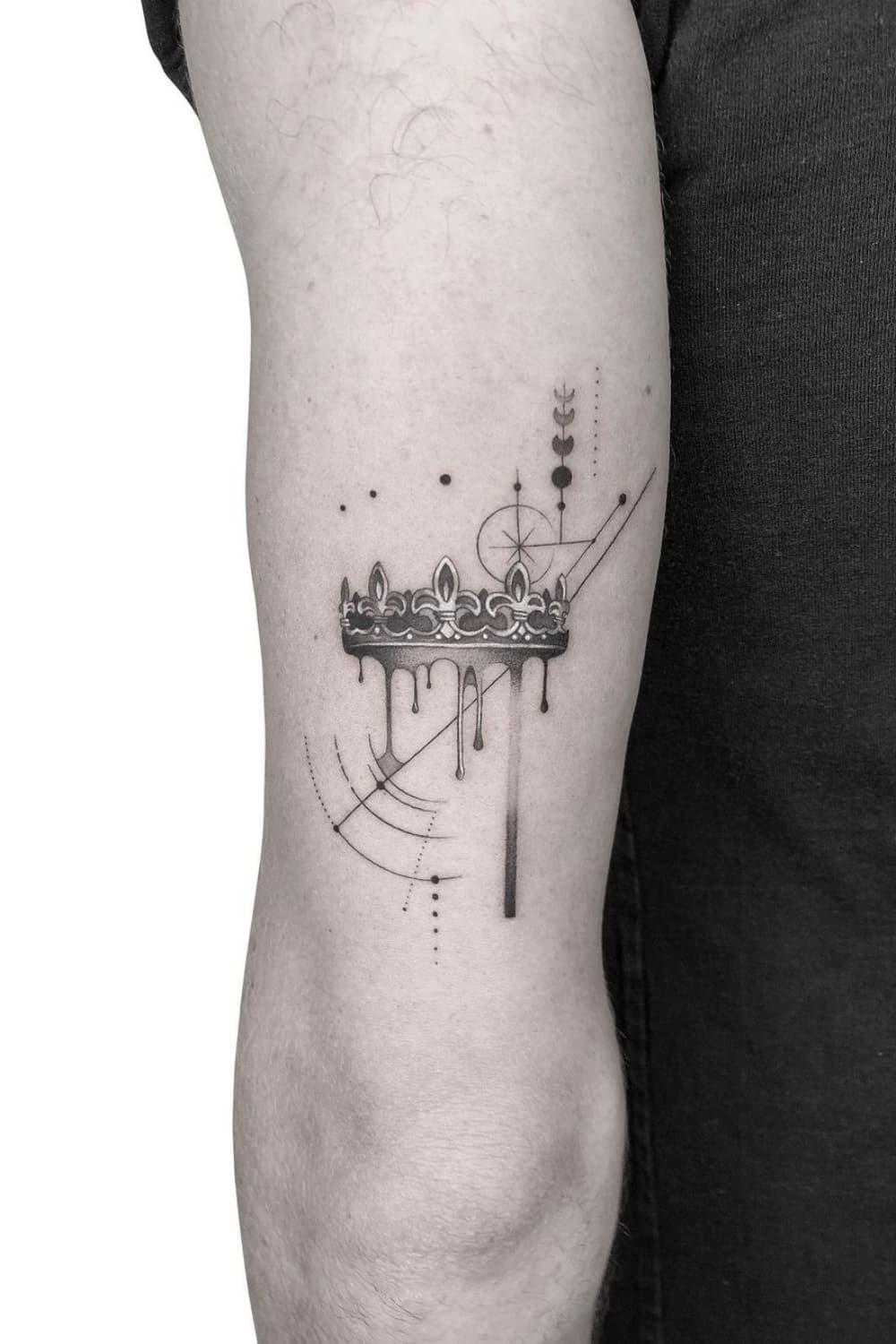 Crown Geometric Tattoo