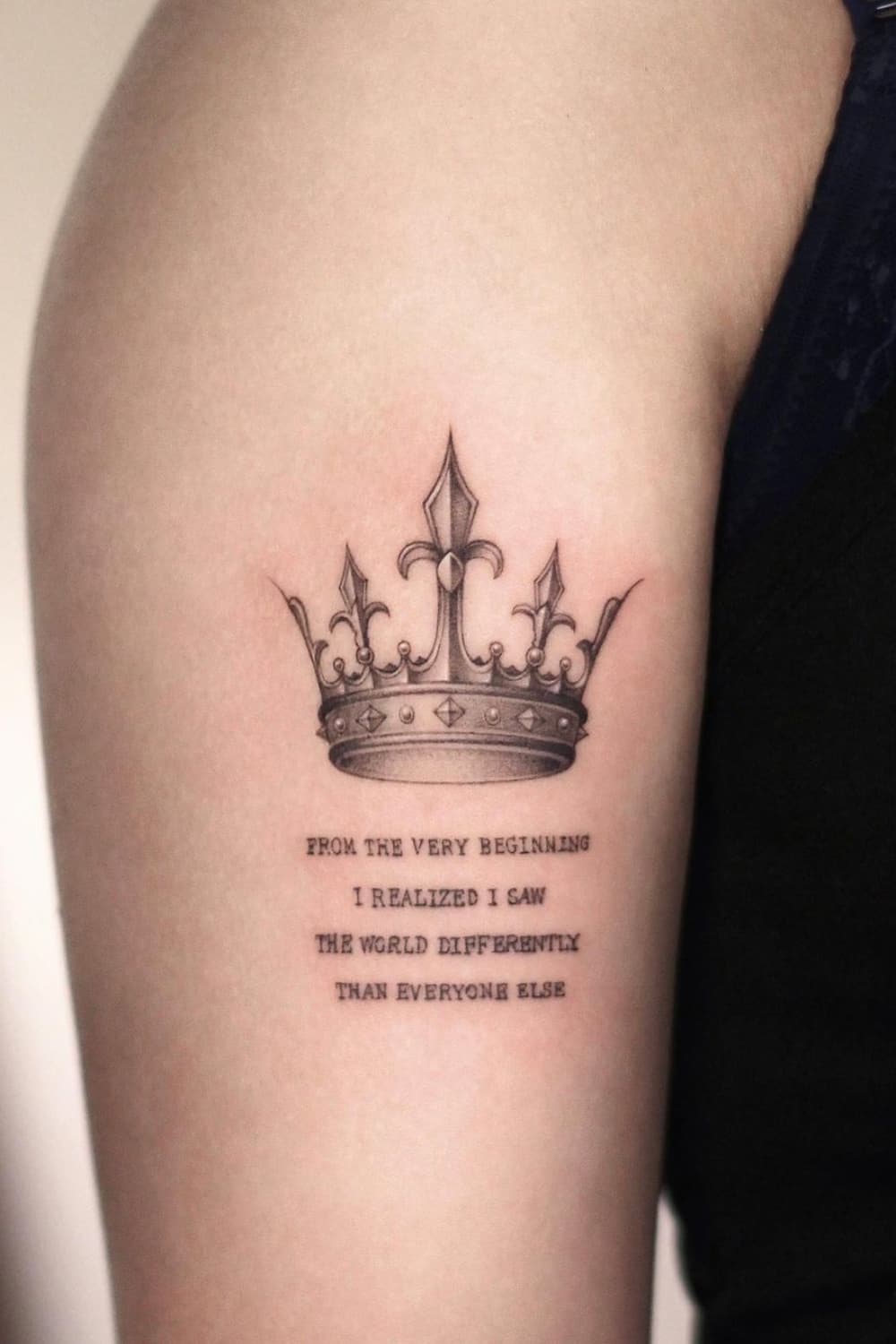 Crown Quote Tattoo