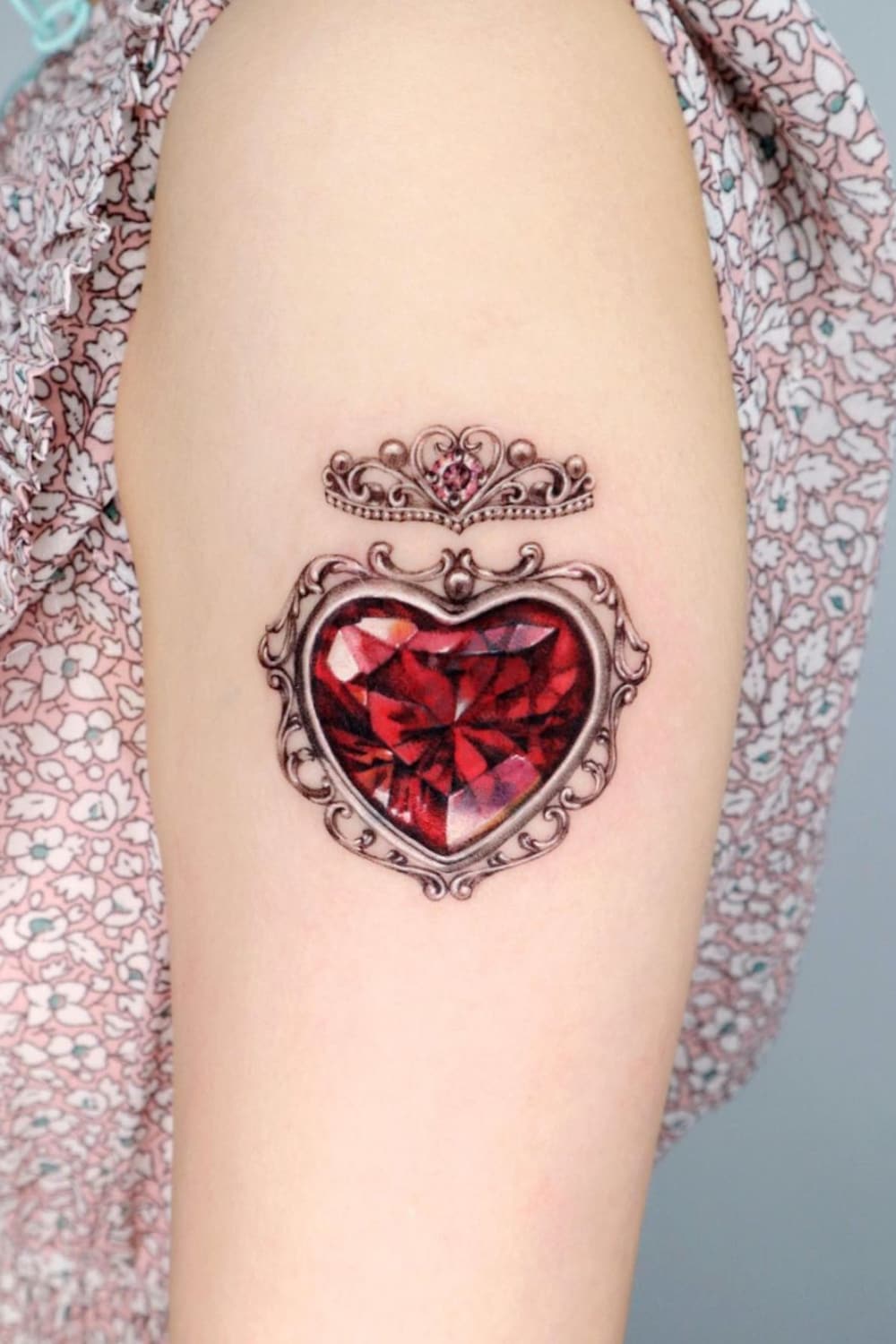 Crown Tattoo With Heart