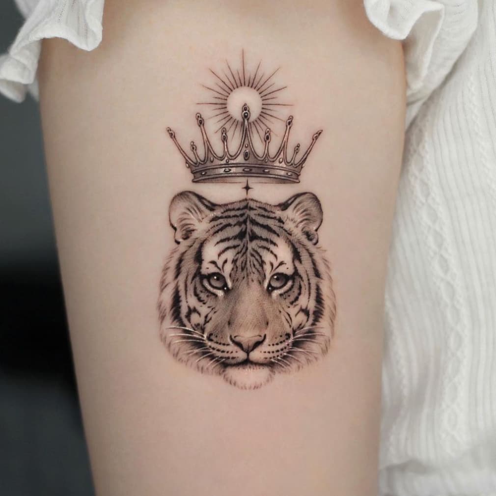 Crown Tiger Tattoo