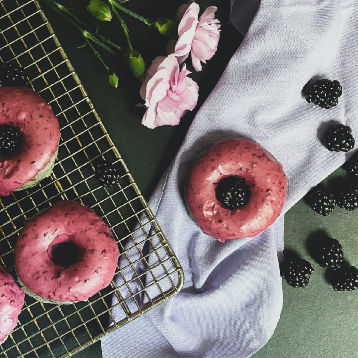 Gluten Free Five Ingredient Blackberry Donuts