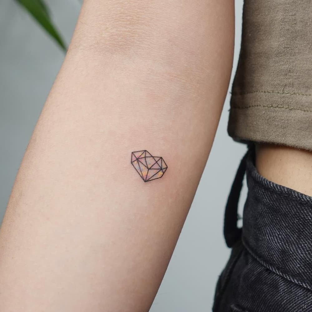 Geometric Heart Tattoo