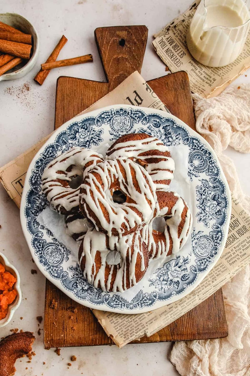 Gluten-Free Pumpkin Donuts with Cream Cheese Glaze