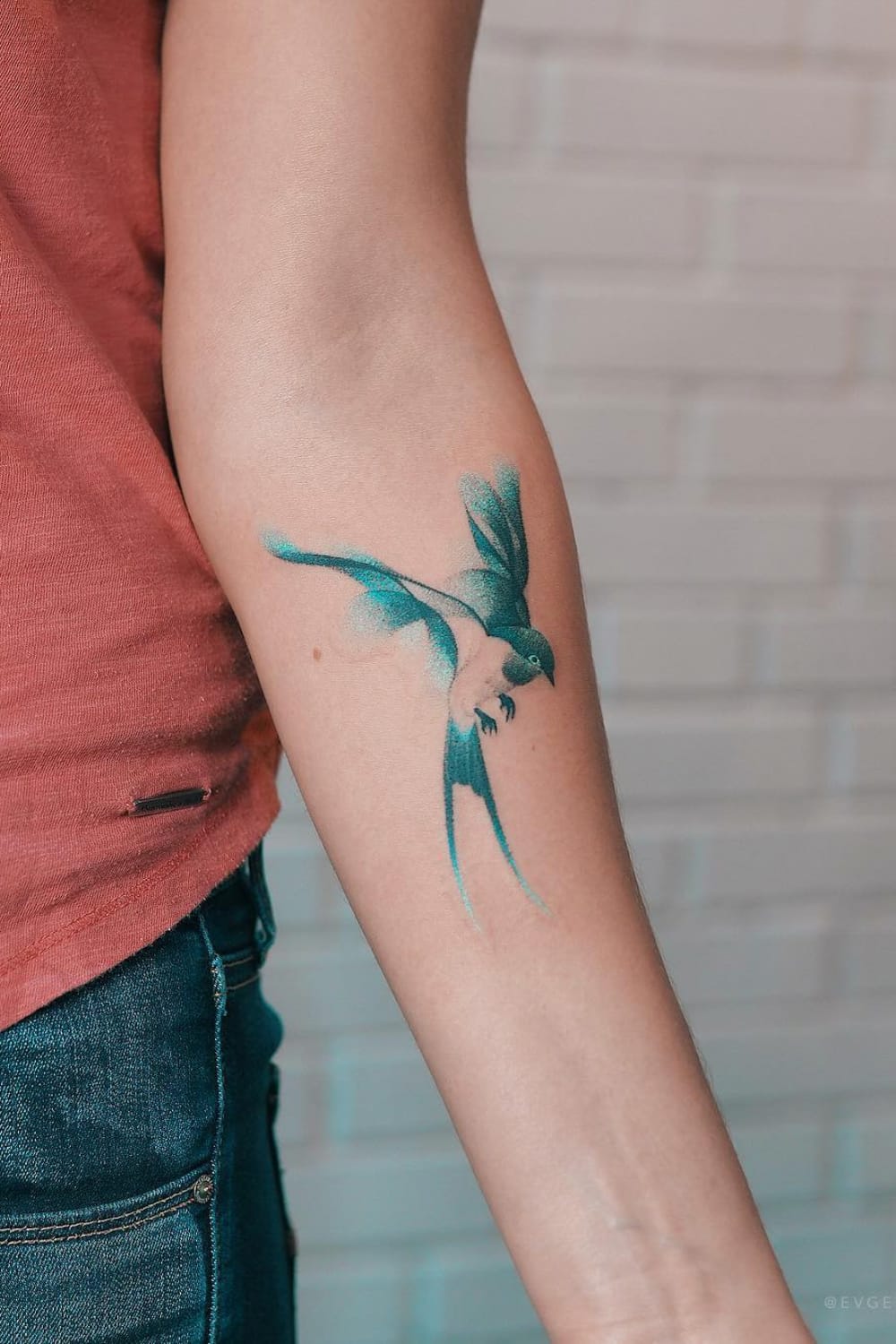 Green Swallow Tattoo
