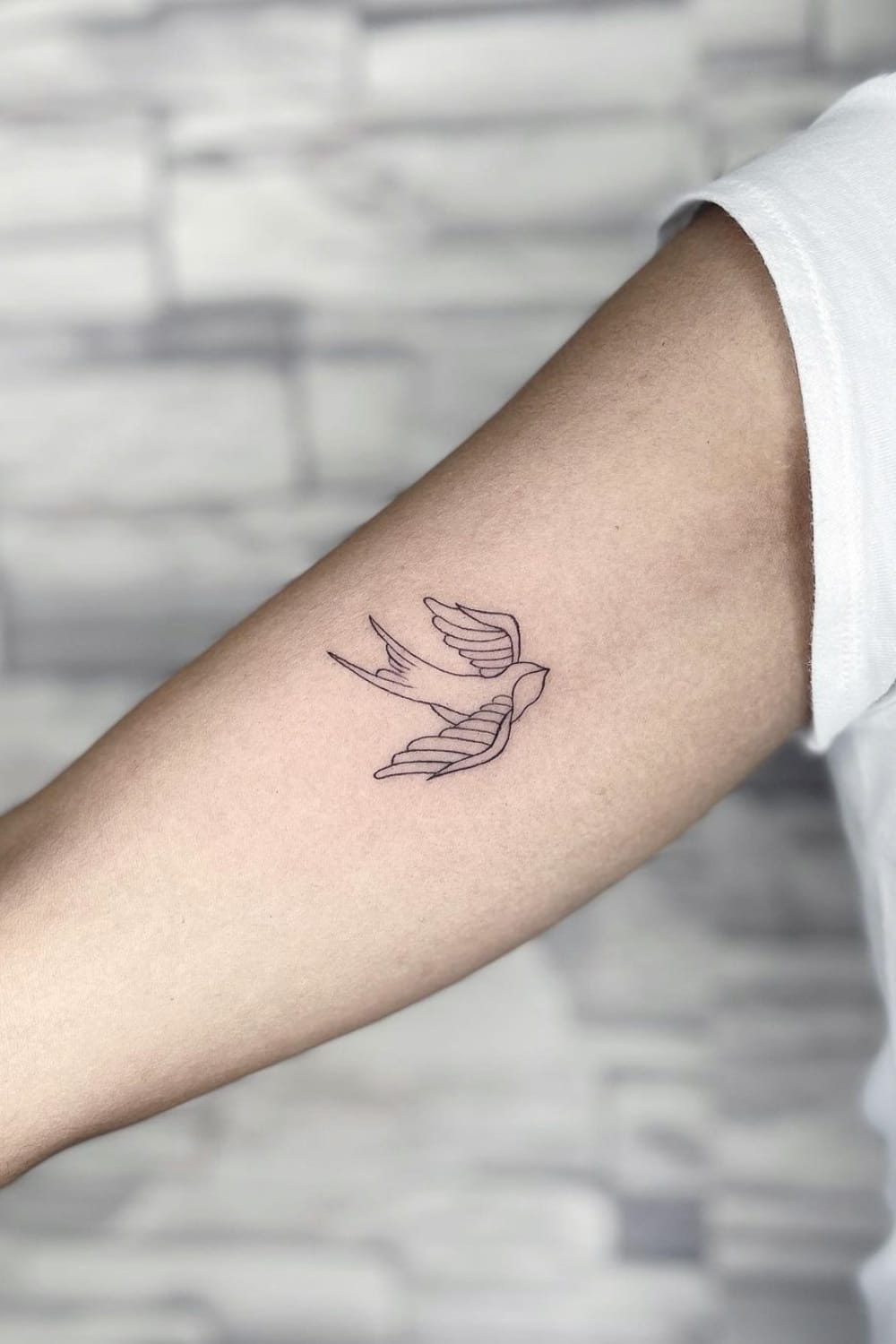 Line Swallow Tattoo