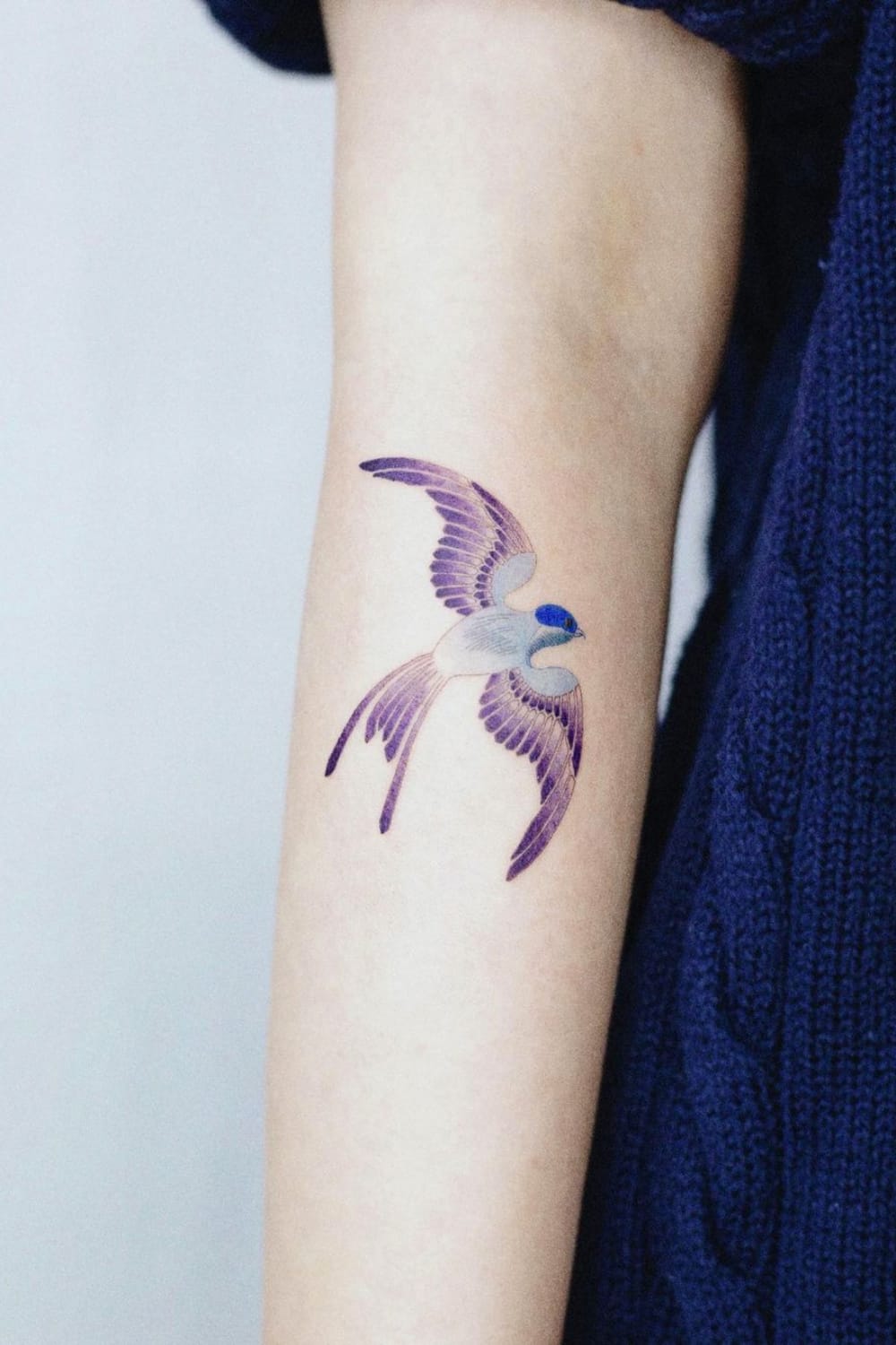 Purple Swallow Tattoo