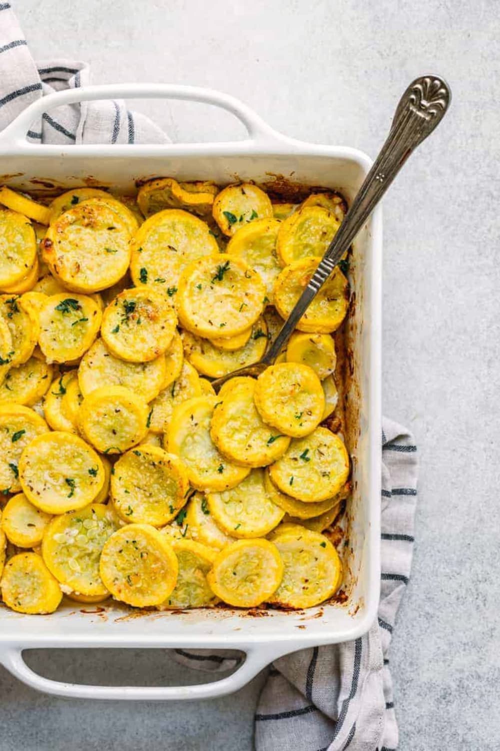 Roasted Yellow Squash With Parmesan Cheese and Herbs