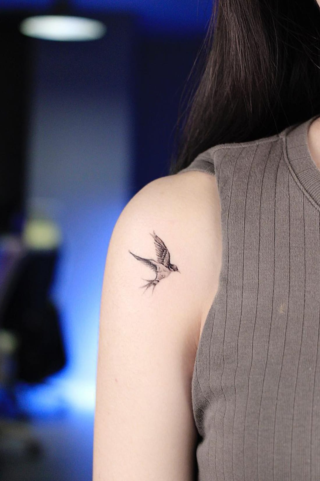 Swallow Tattoo on Shoulder
