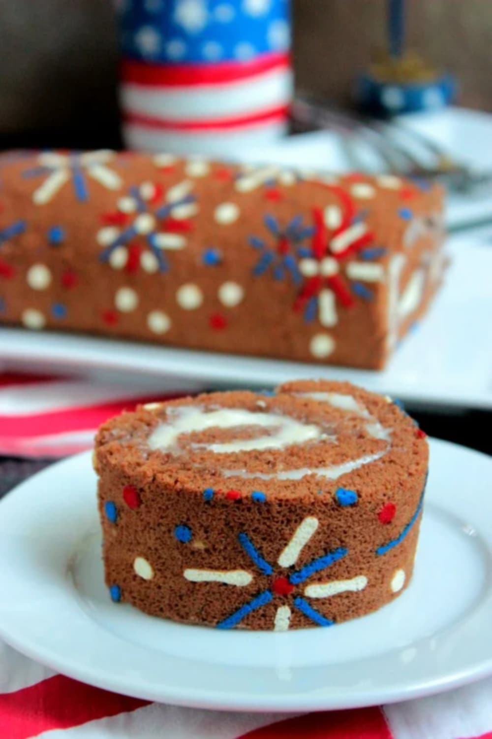 4th of July Fireworks Cake Roll