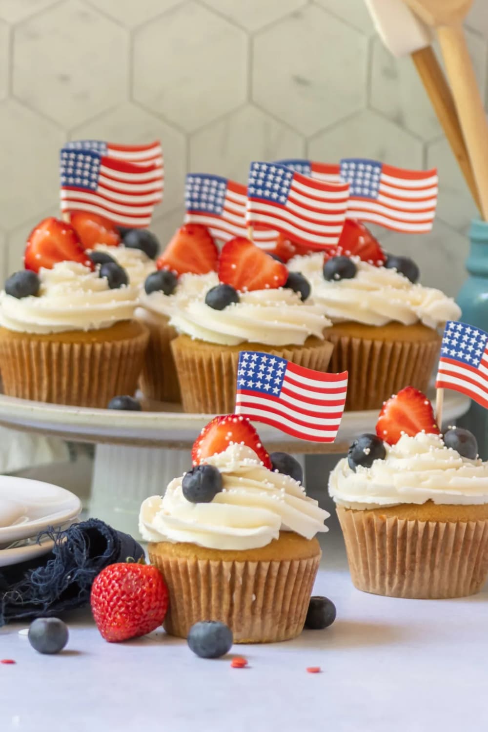 4th of July Grain-free Vanilla Cupcakes