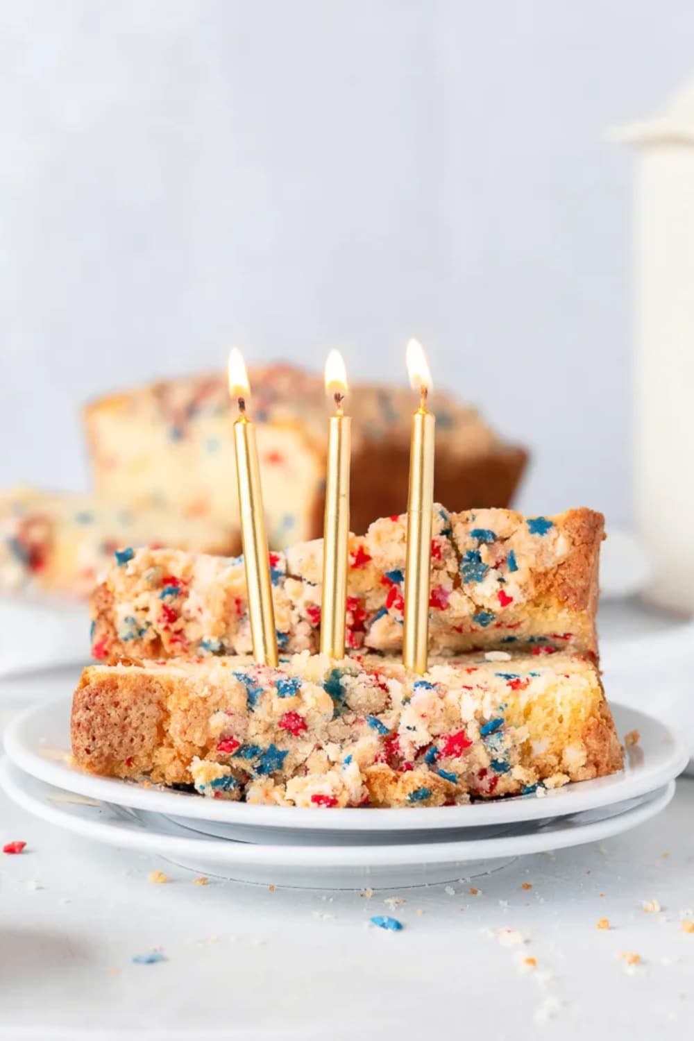 4th of July Sprinkle Pound Cake With Crumb Topping