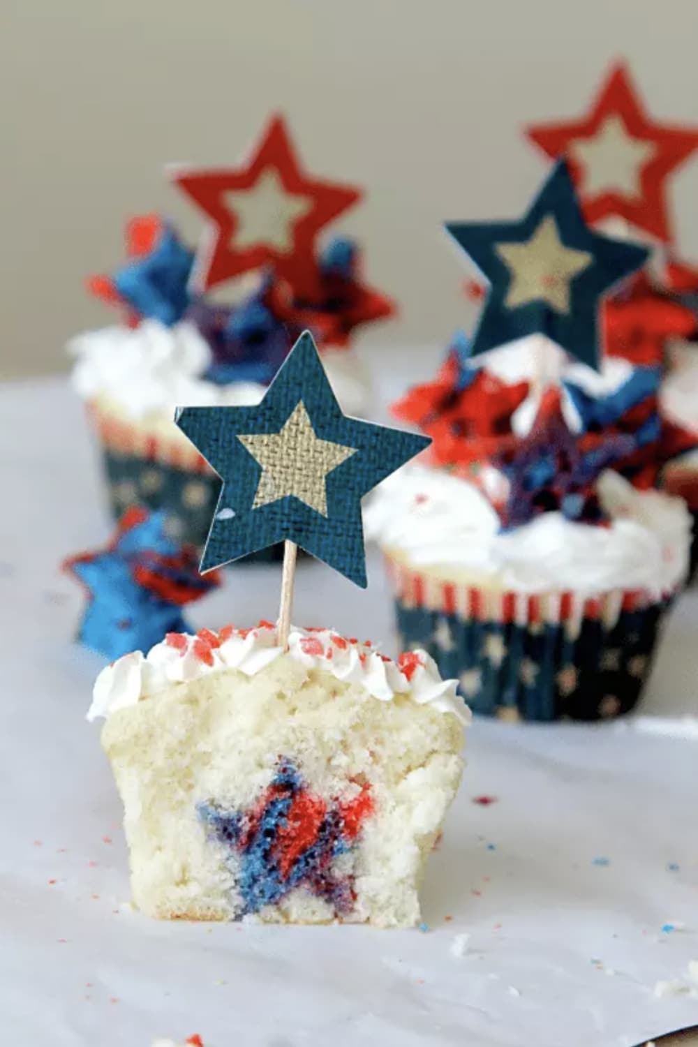 Firecracker “Surprise Inside” Cupcakes