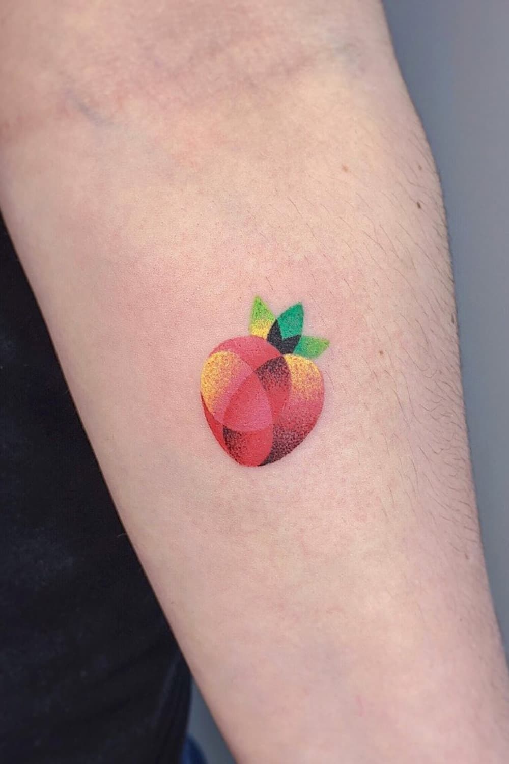 Geometric Strawberry Tattoo