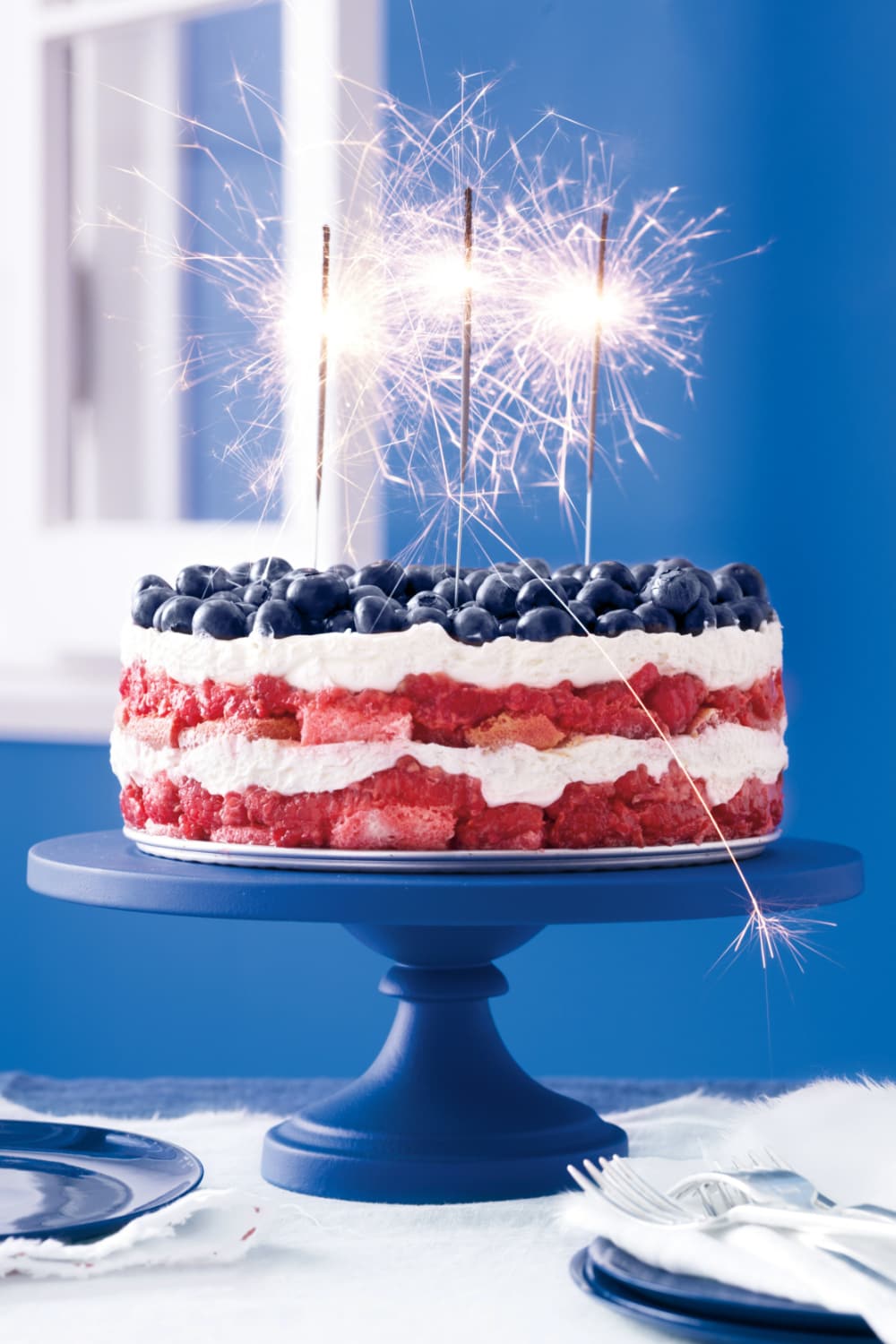 Red, White, and Blue Berry Trifle