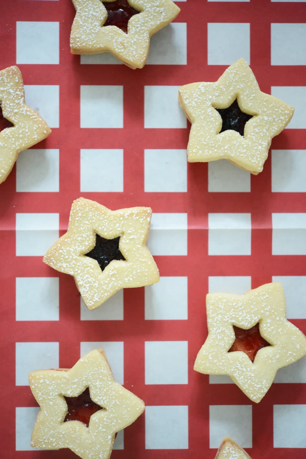 Star Cookies with Blueberry and Strawberry Jam