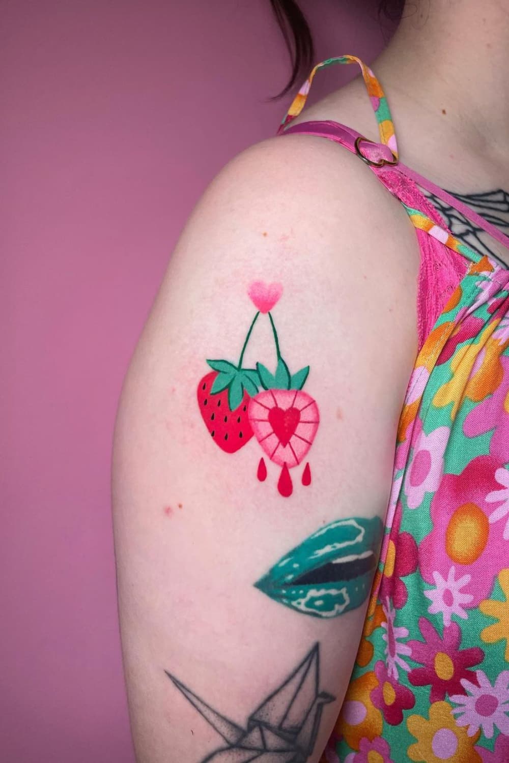 Strawberry Cherry Tattoo