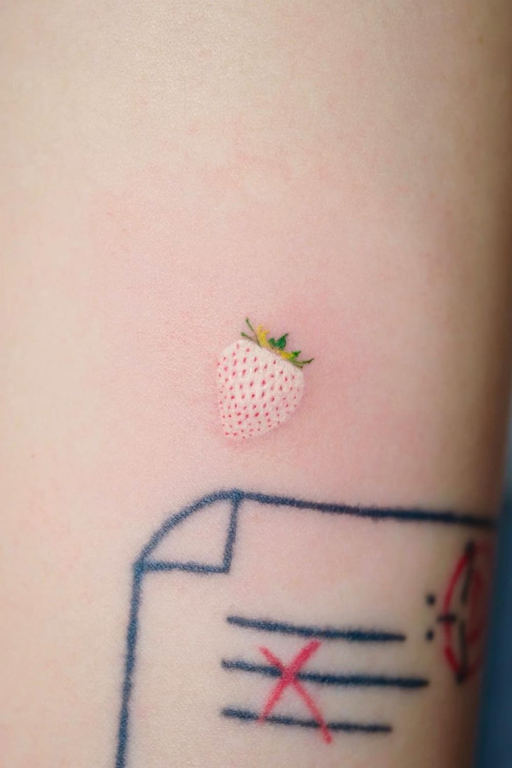 White Strawberry Tattoo