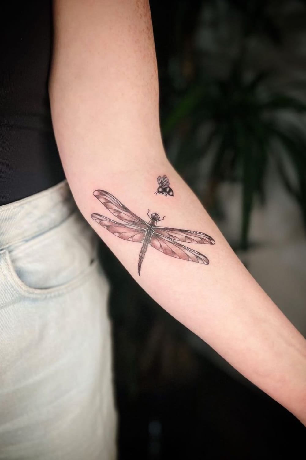 Bee and Dragonfly Tattoo