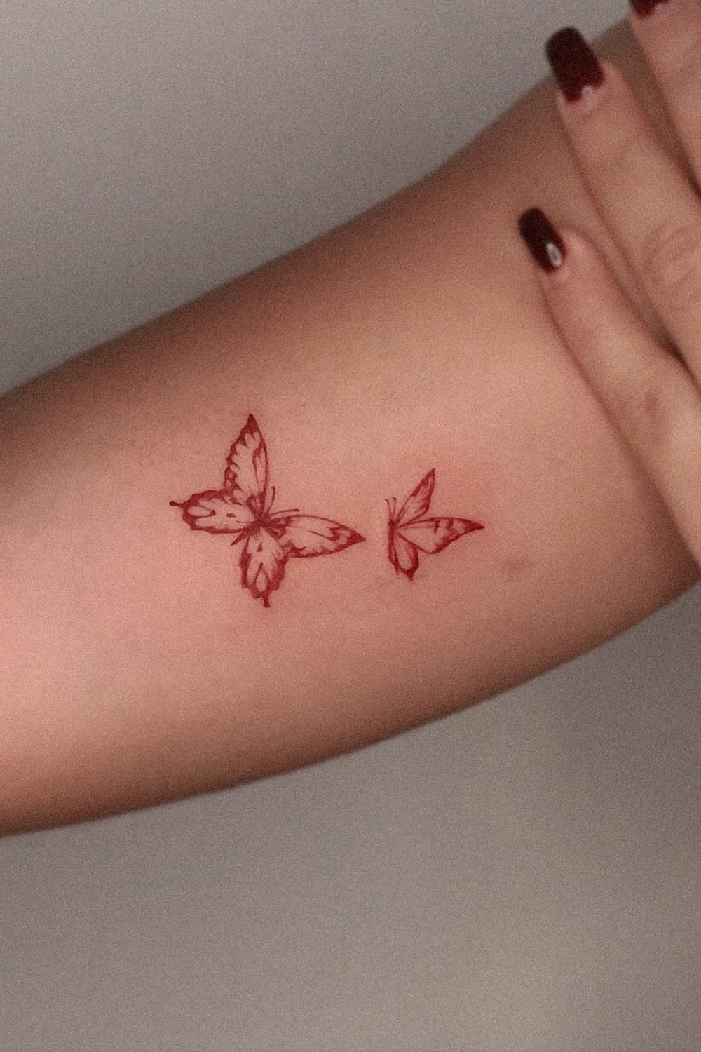 Two Red Butterflies Tattoo