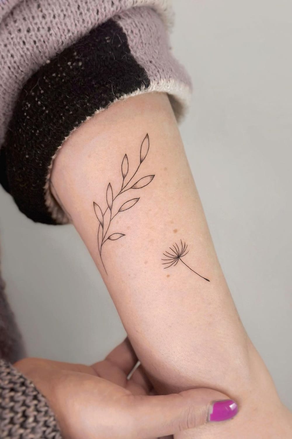 Plant and Dandelion Tattoo