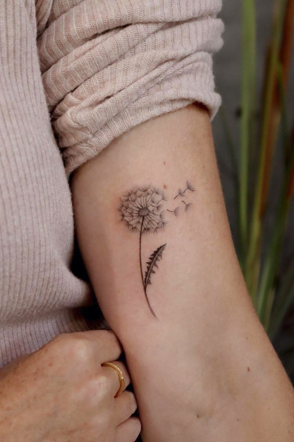 Realistic Dandelion Tattoo