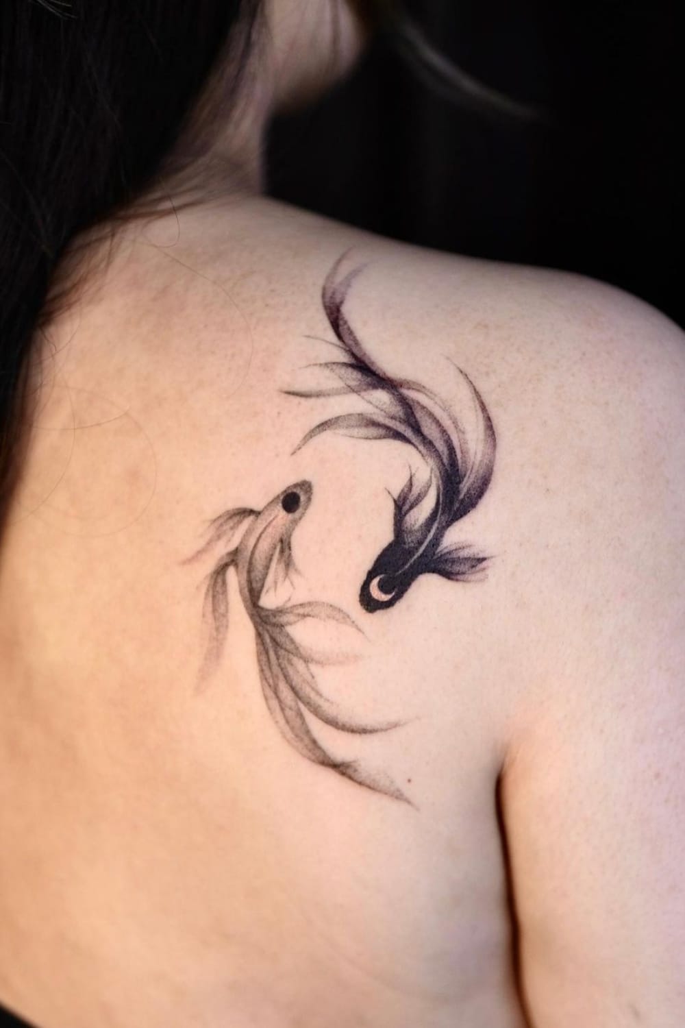 Black and White Koi Tattoo