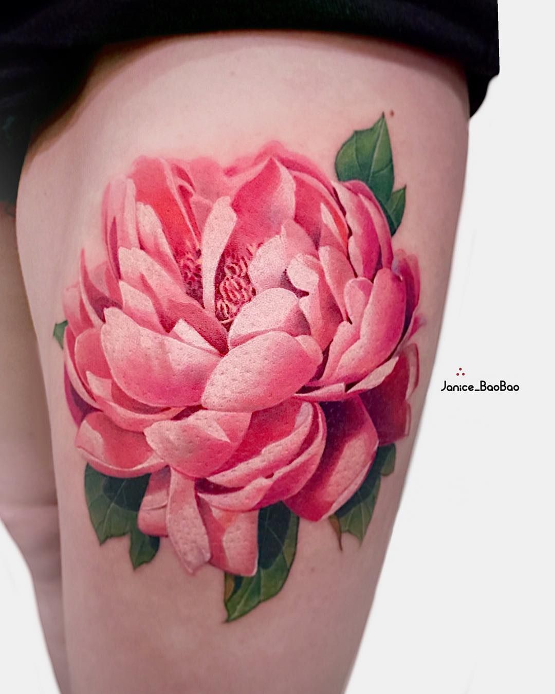 Realistic Peony Tattoo